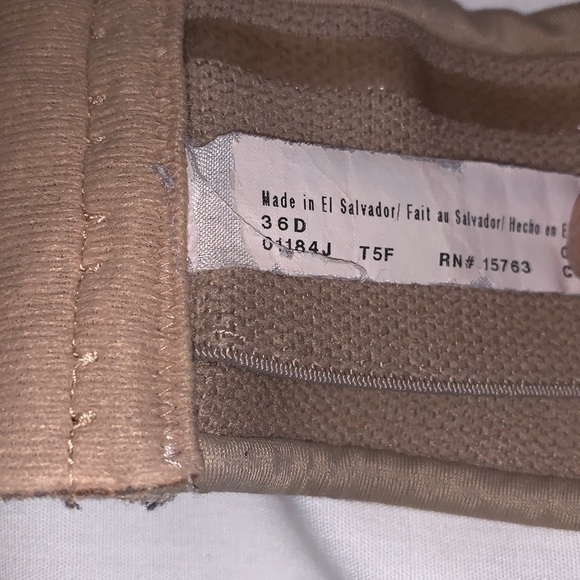 USED 36D Tan Padless Strapless Bra with Underwire - Picture 4 of 5